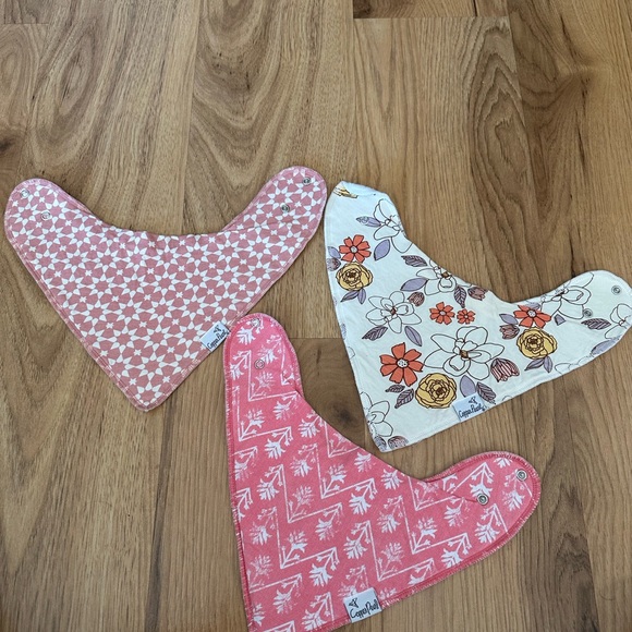 Charming Pink and Brown Bandana Bib Set - Picture 3 of 4